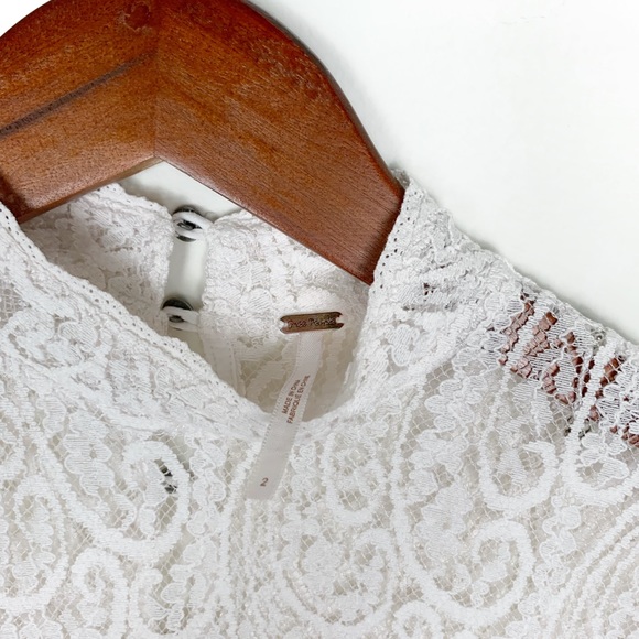 Free People White Lace Sheer Long Sleeve Dress - Picture 3 of 3